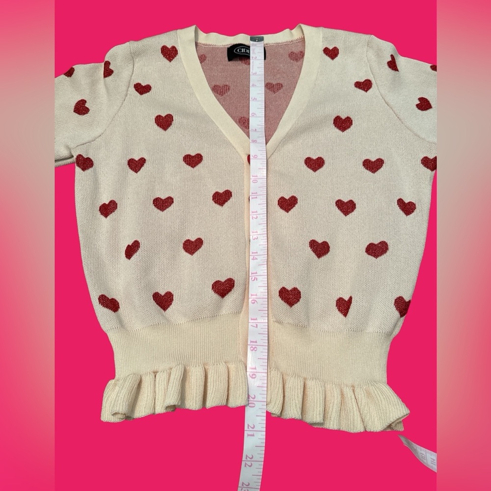 CIDER hearts short sleeve cardigan - medium - Picture 5 of 5